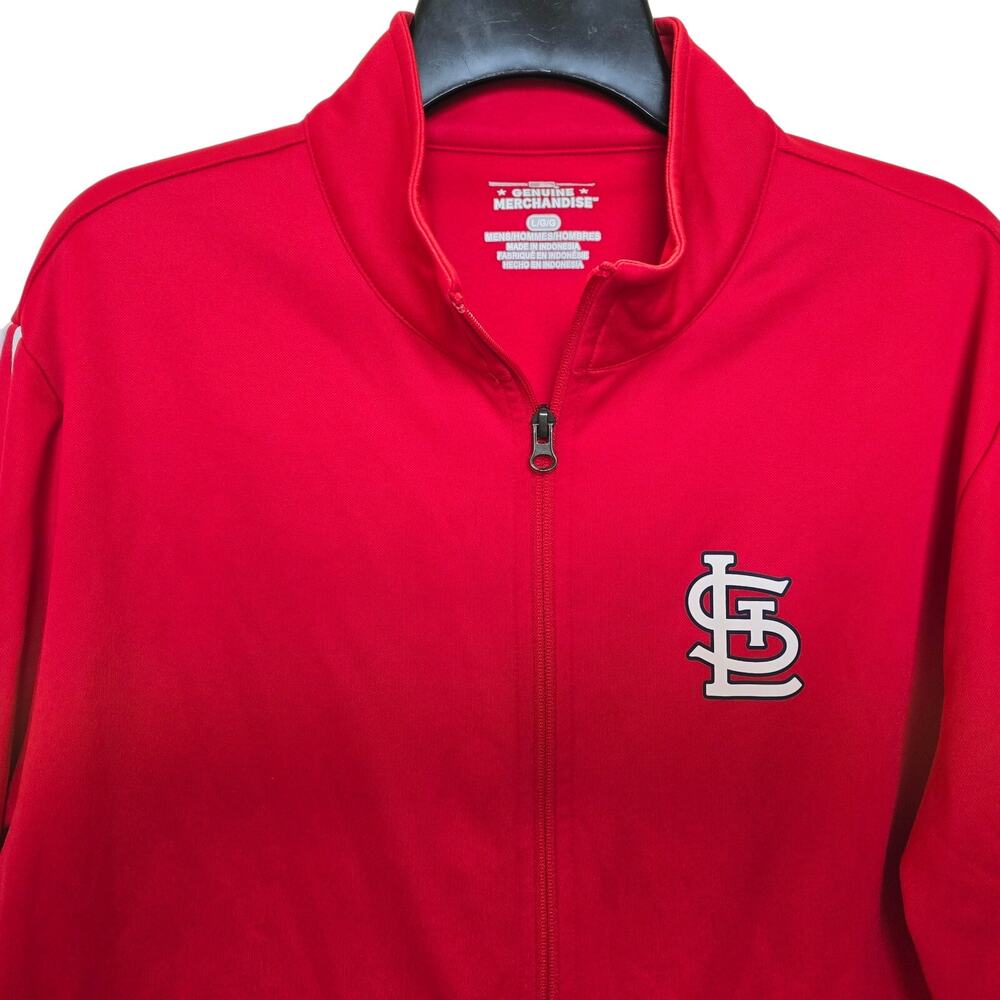 Mens MLB Genuine Merchandise St Cardinals Team Jacket Logo Large Red Full Zip - Picture 2 of 6